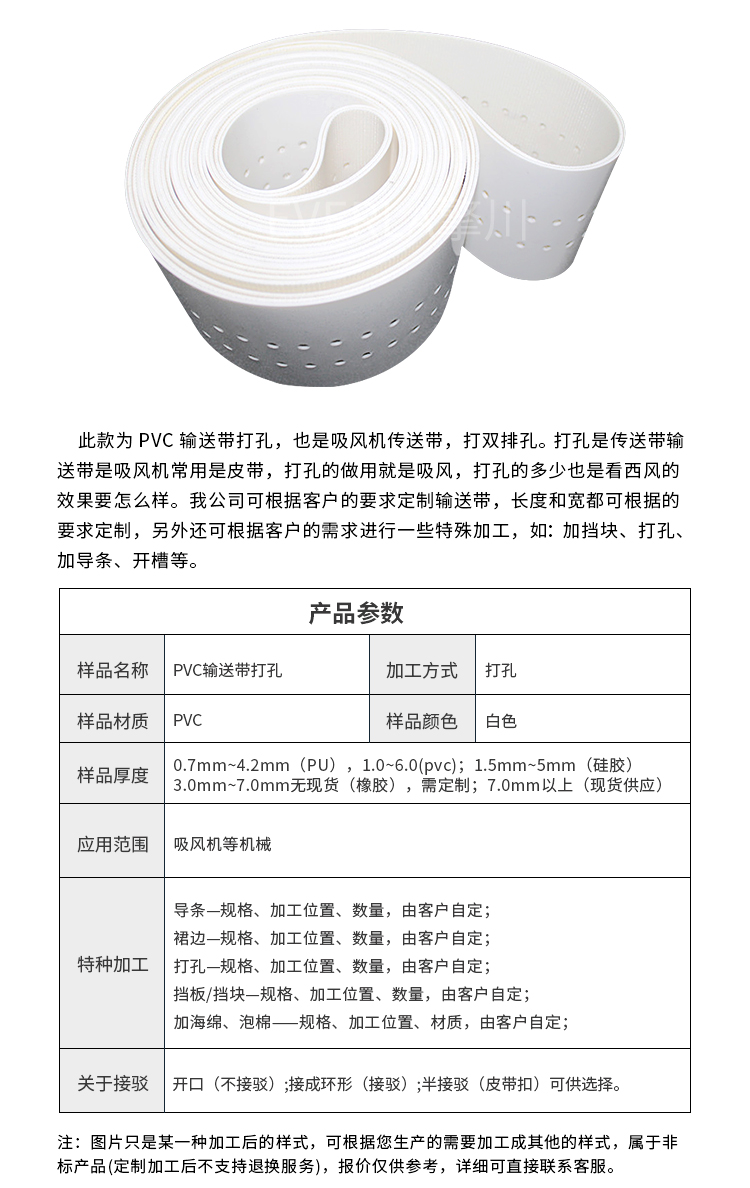 白色PVC输送带的细节图片