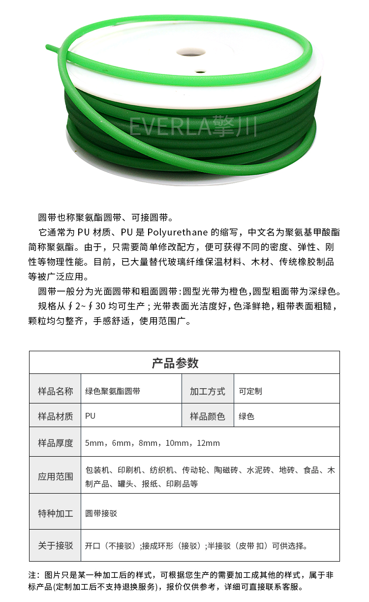 绿色PU圆形输送带3