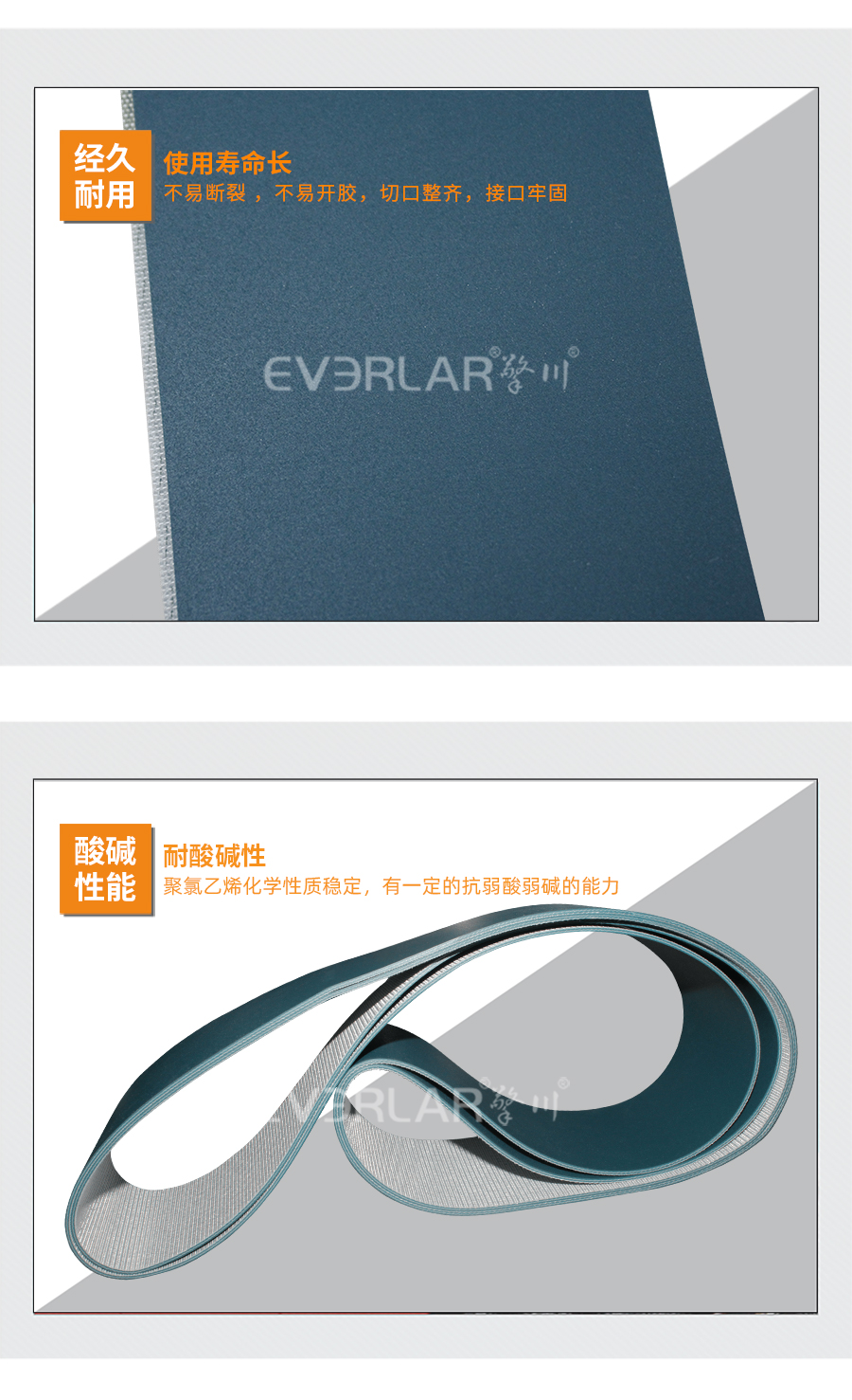 墨绿色PVC输送带详情