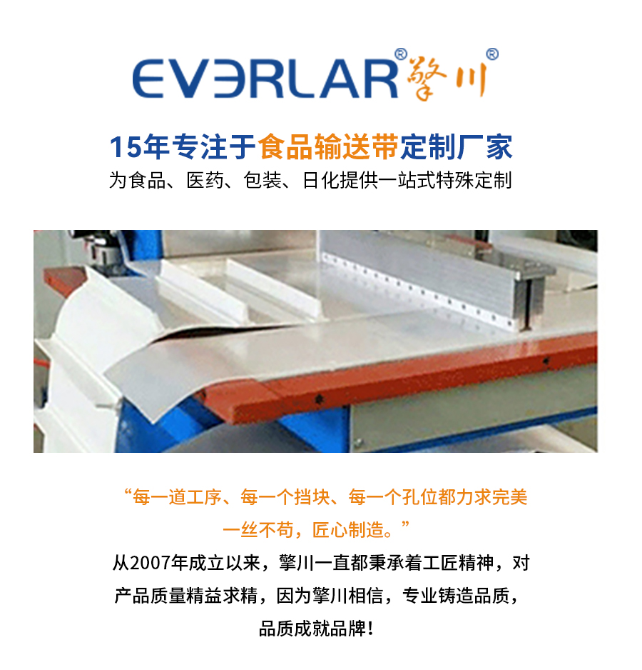 白色PU<a href='http://www.everla.com/shusongdai/' target='_blank'><u>输送带</u></a>加挡板齿状导条详情02