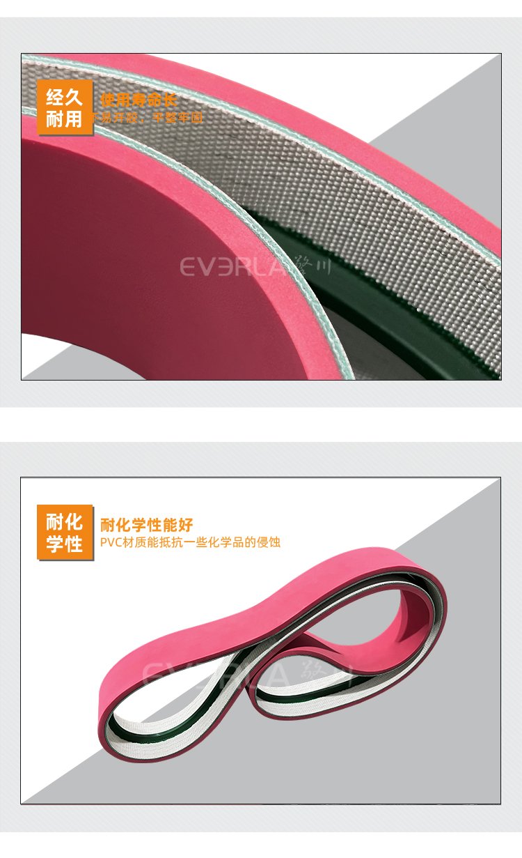 PVC输送带加导条红胶