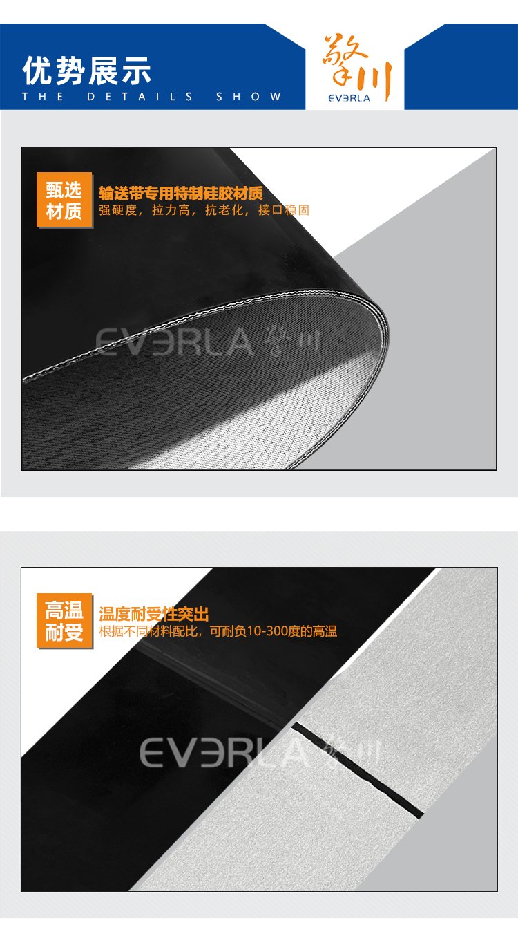 黑色防静电硅胶输送带
