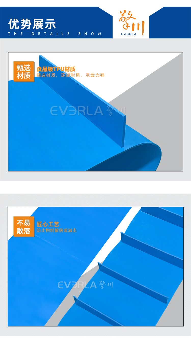 蓝色易清洁带加挡板